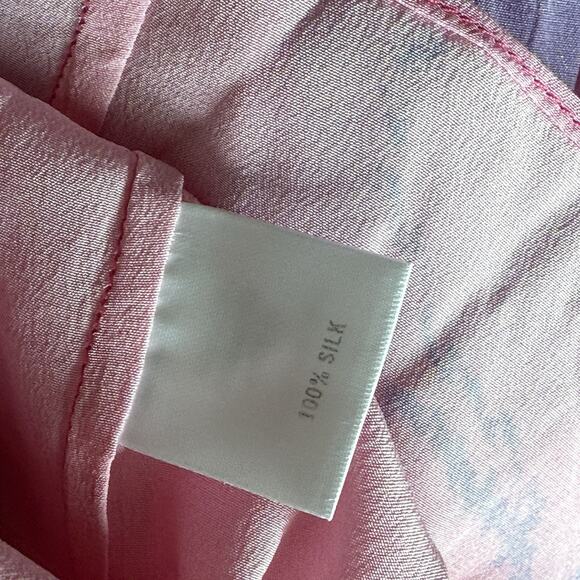 Tucker NYC Blouse Silk Pink Floral Top Size Small - Picture 9 of 11